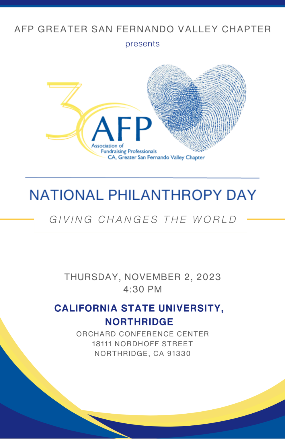 2023 National Philanthropy Day AFP Greater San Fernando Valley Chapter Netzel Grigsby Associates